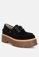 cuckatoos chunky suede oxford loafers#color_black