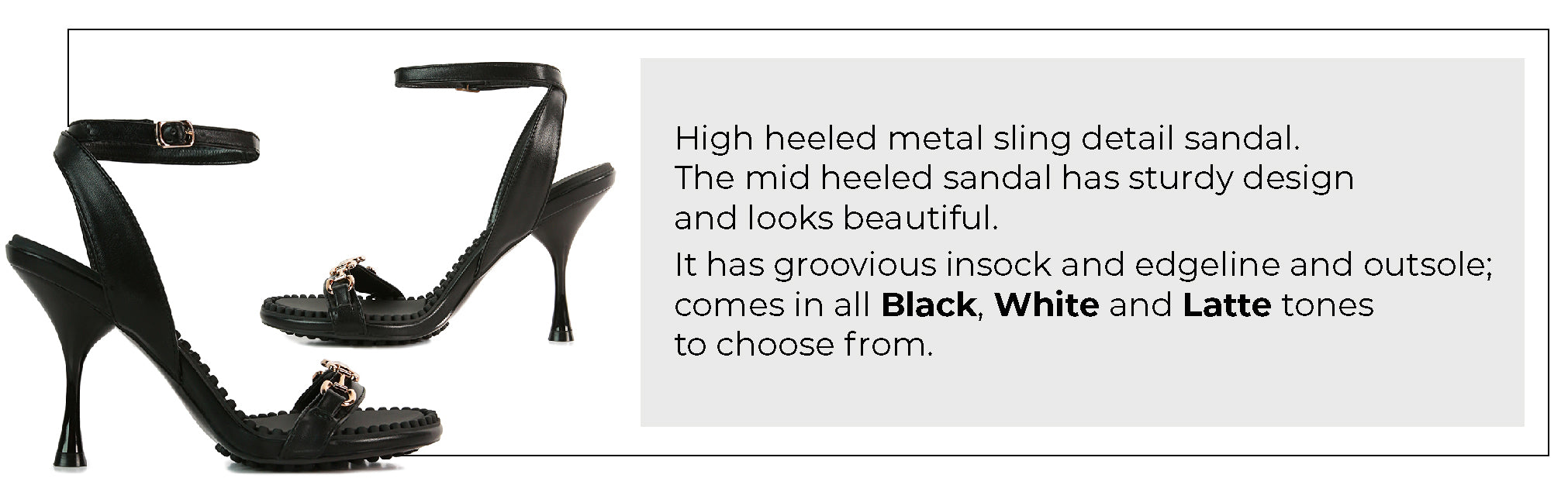 DAENERYS Black Horsebit Embellished Sandals