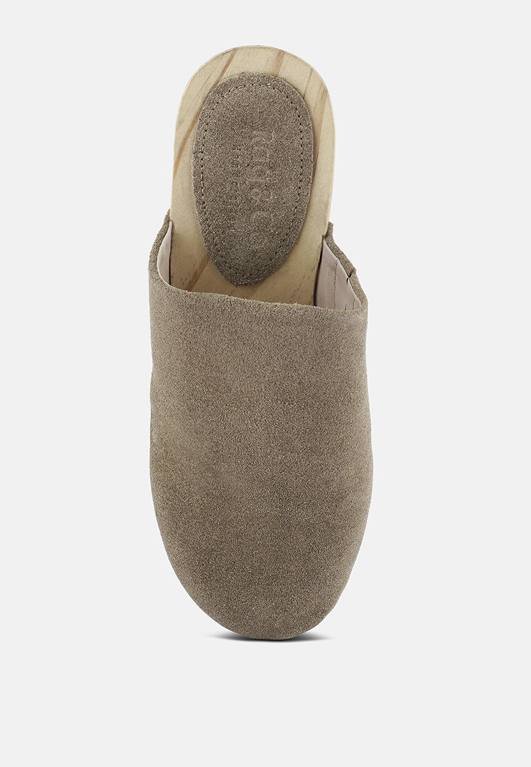 DARCIE Suede Clogs#color_taupe