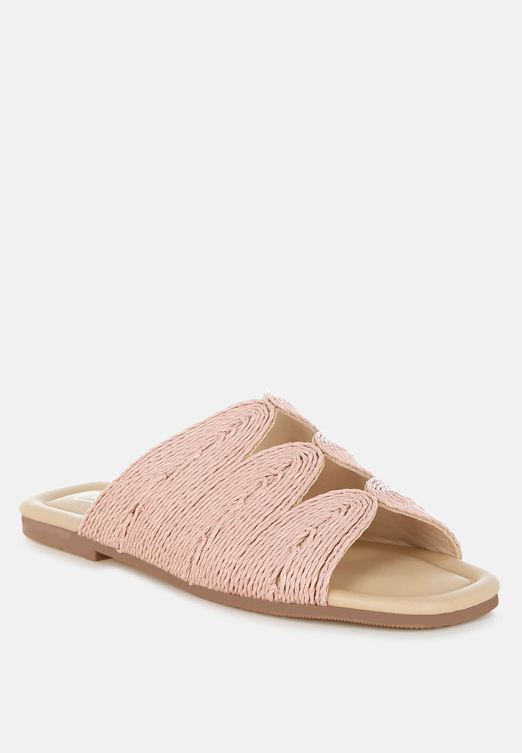 daisy doe raffia square toe flats color_dusty-pink
