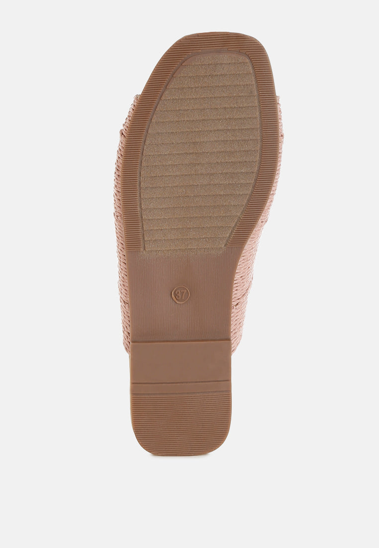 daisy doe raffia square toe flats color_dusty-pink