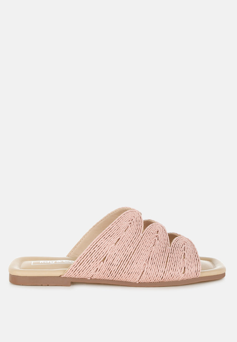 daisy doe raffia square toe flats#color_dusty-pink