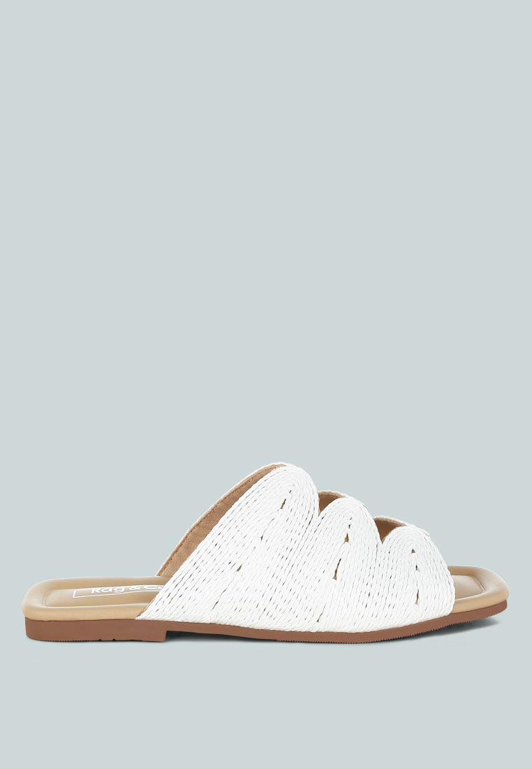 daisy doe raffia square toe flats#color_white