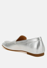 dama metallic pleather loafers#color_silver