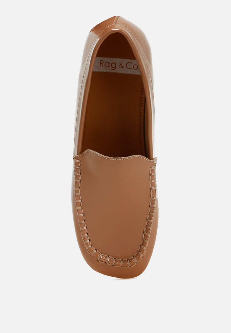 dama  patent pleather loafers#color_beige