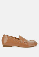 dama  patent pleather loafers#color_beige