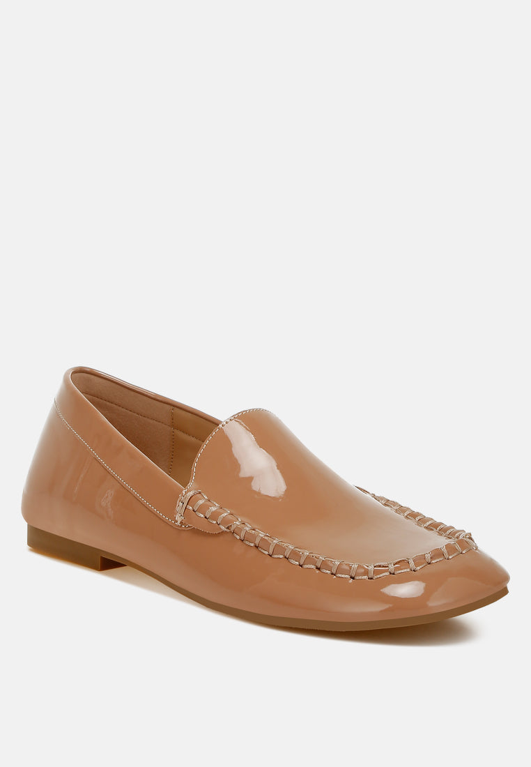 dama  patent pleather loafers#color_beige