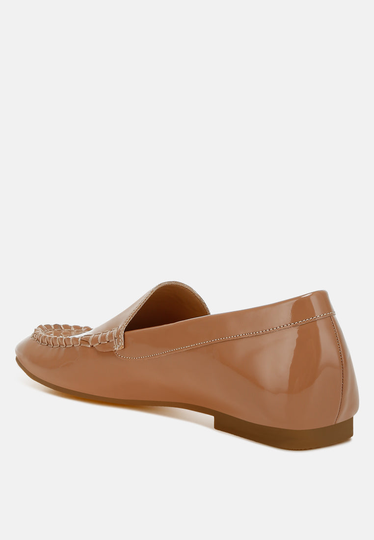 dama  patent pleather loafers#color_beige