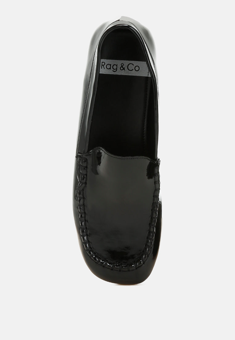 dama  patent pleather loafers#color_black