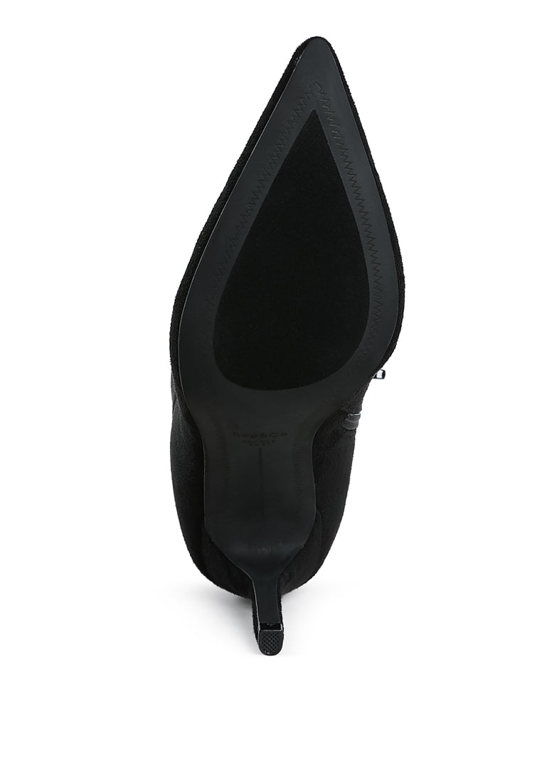 dapers bow detail ankle boots#color_black