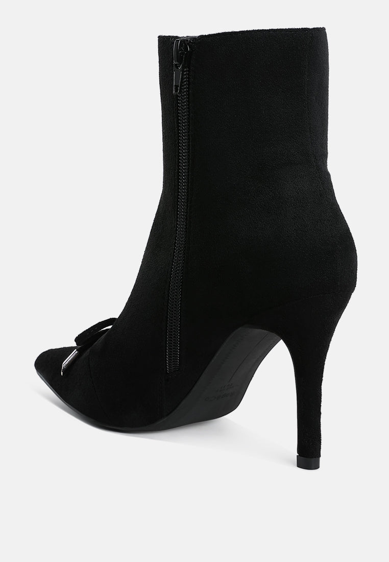 dapers bow detail ankle boots#color_black