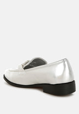 dendron diamante horsebit metallic loafers#color_silver