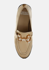 dendron diamante horsebit metallic loafers#color_gold