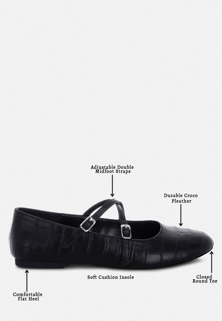 chirola mary jane ballet flats#color_black-croco faux leather