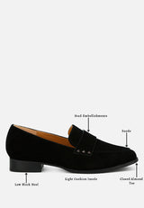 durance studded suede loafers#color_black