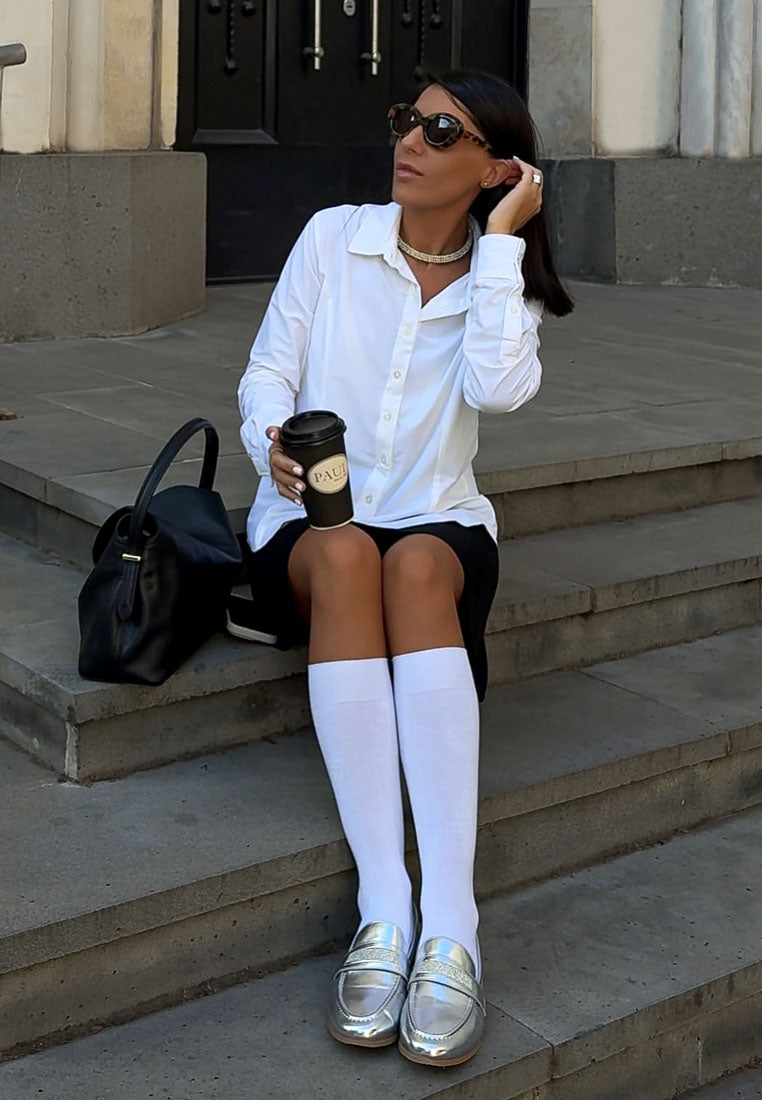 eden ode rhinestone strap metallic loafers#color_silve