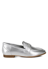 eden ode rhinestone strap metallic loafers#color_silver