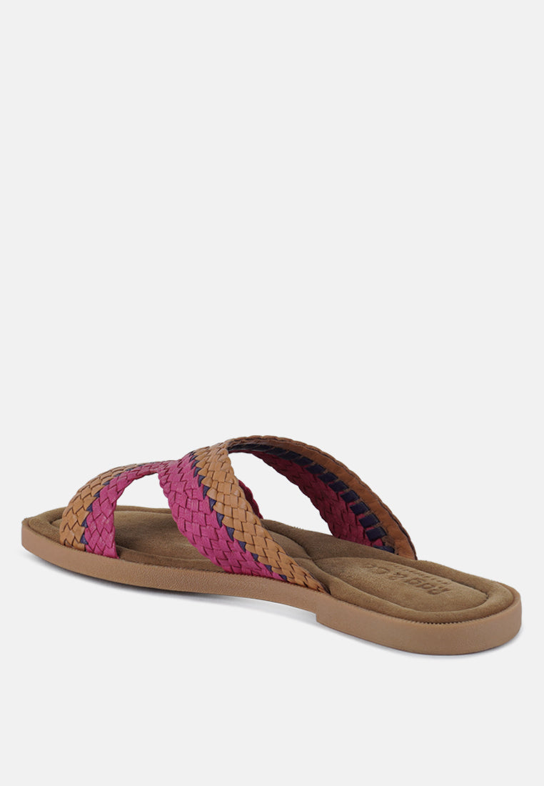 eirata genuine mesh leather slip-on flats#color_pink