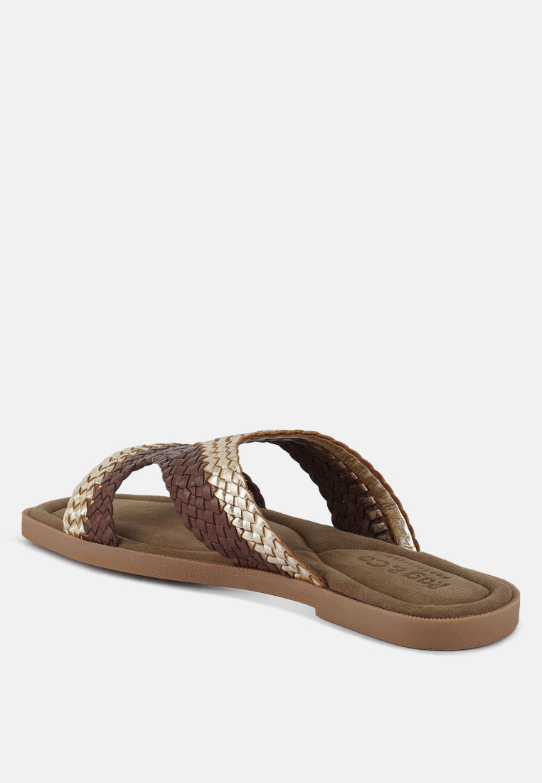 eirata genuine mesh leather slip-on flats#color_brown