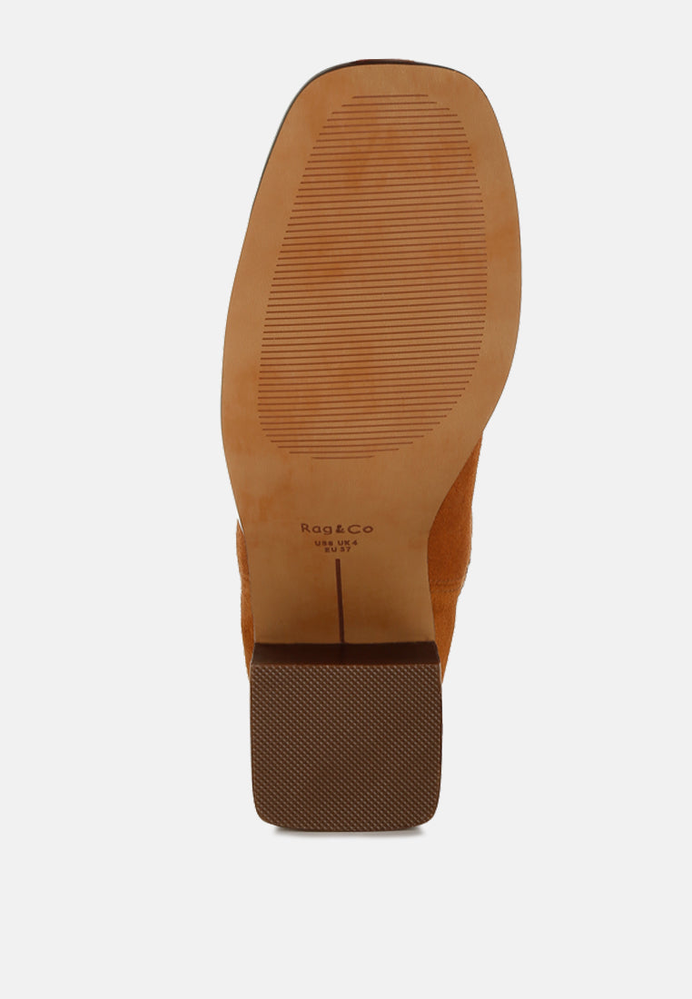 emberly suede square toe ankle boots#color_tan