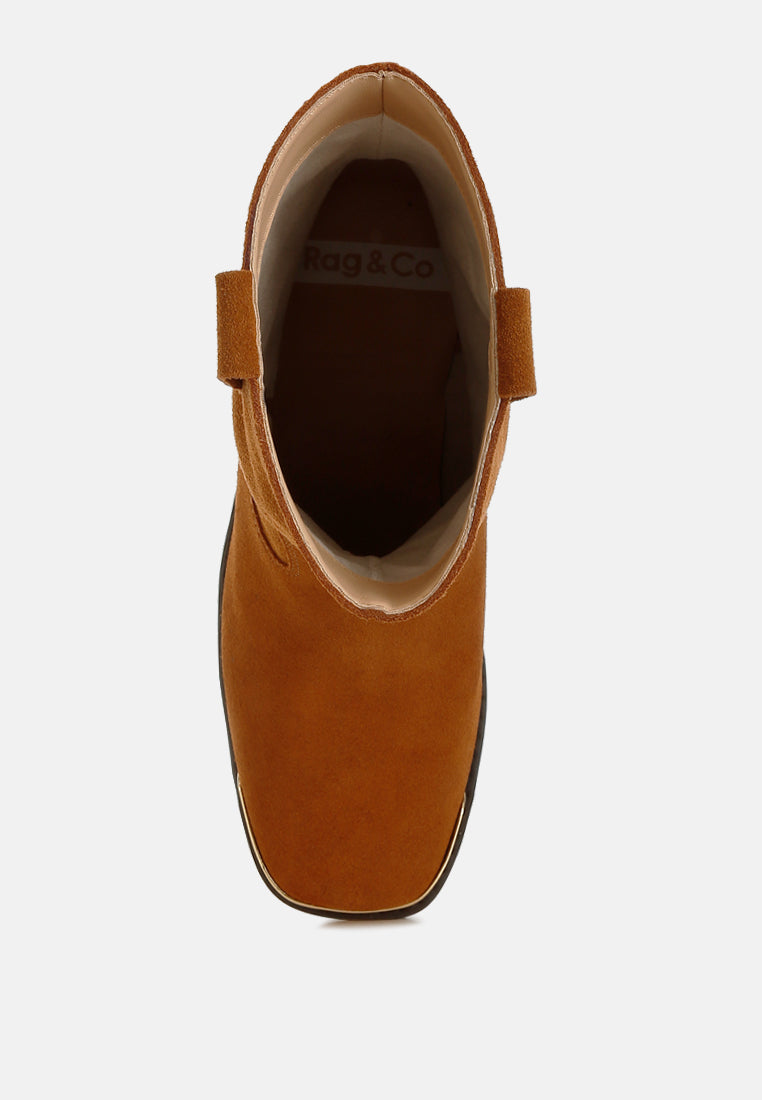 emberly suede square toe ankle boots#color_tan