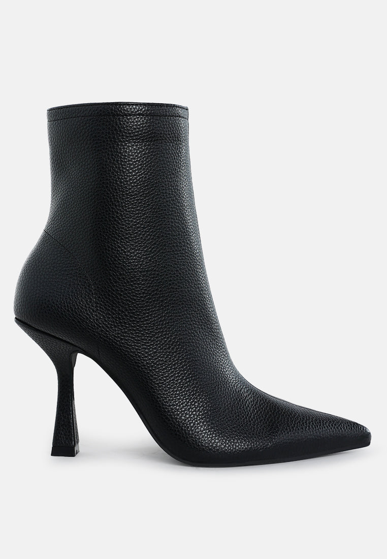 farnak pleather pointed toe ankle boots#color_black