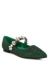 flavia diamante brooch glitter ballerinas#color_green