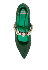 flavia diamante brooch glitter ballerinas#color_green