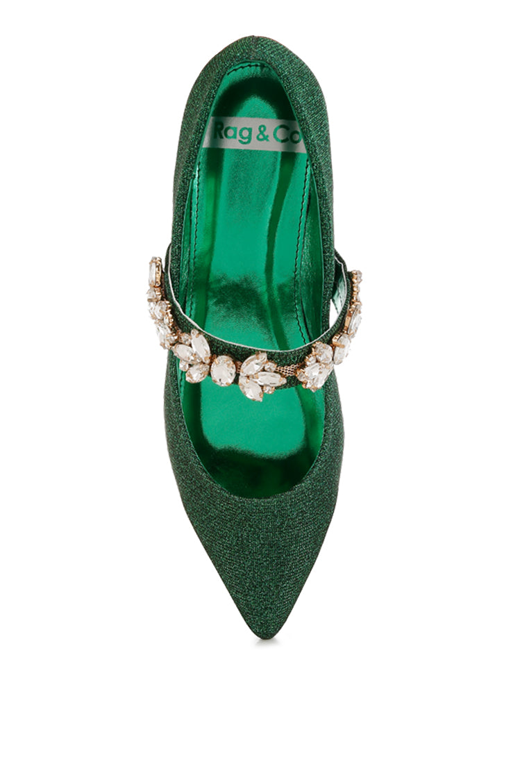 flavia diamante brooch glitter ballerinas#color_green