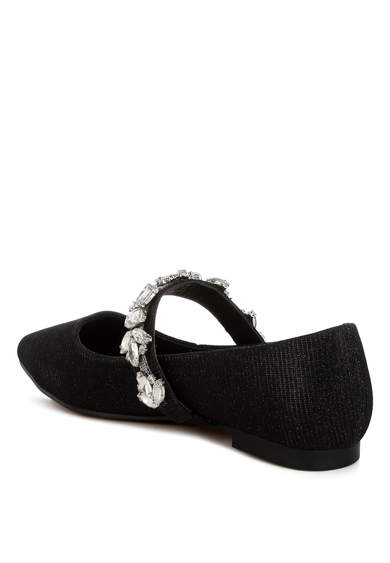 flavia diamante brooch glitter ballerinas#color_black