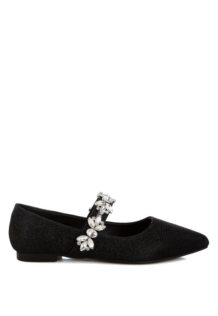 flavia diamante brooch glitter ballerinas#color_black