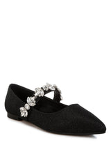 flavia diamante brooch glitter ballerinas#color_black