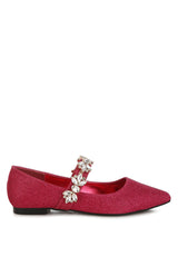 flavia diamante brooch glitter ballerinas#color_fuchsia