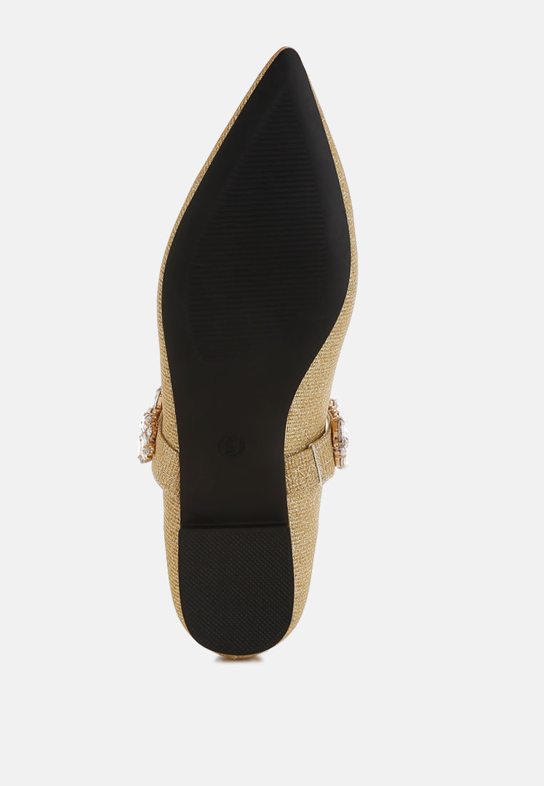 flavia diamante brooch glitter ballerinas#color_gold