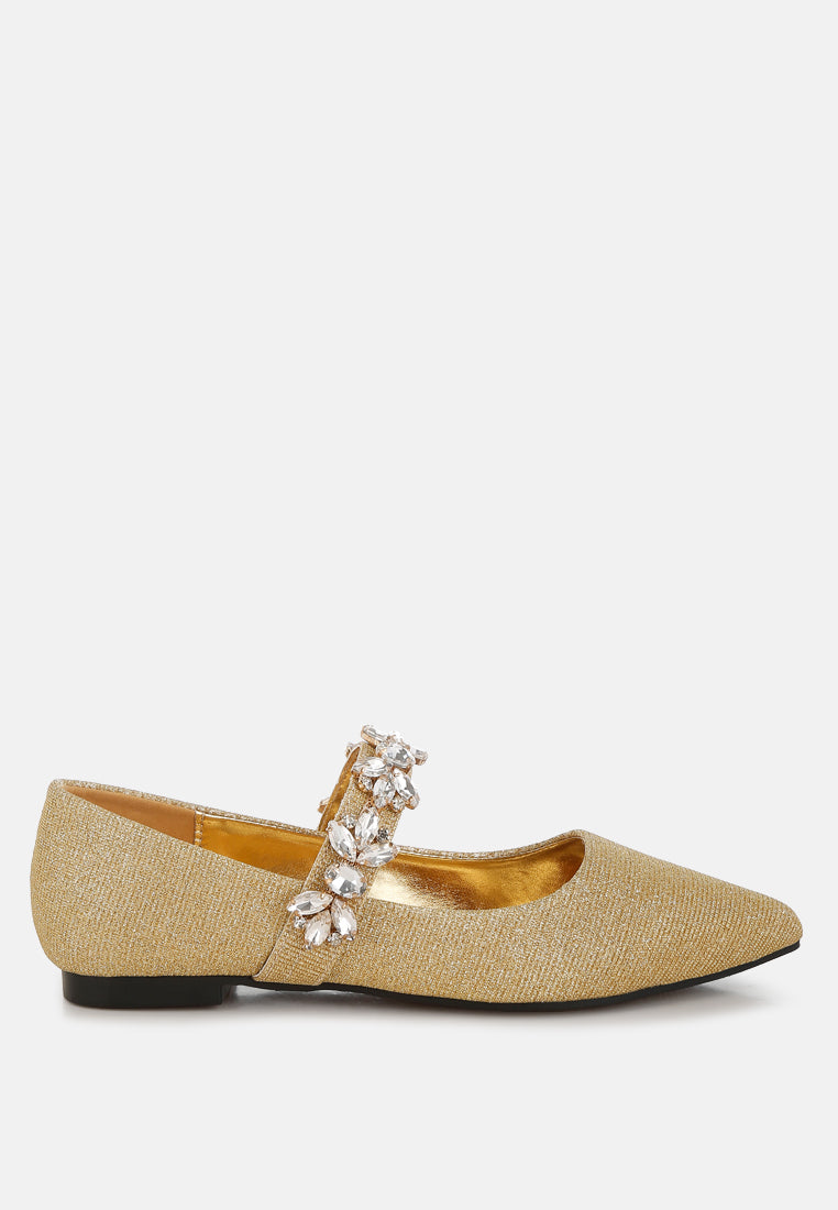 flavia diamante brooch glitter ballerinas#color_gold