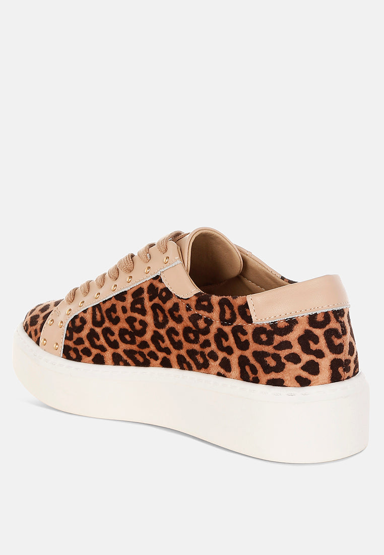 flippin studded leopard print chunky sneakers#color_beige