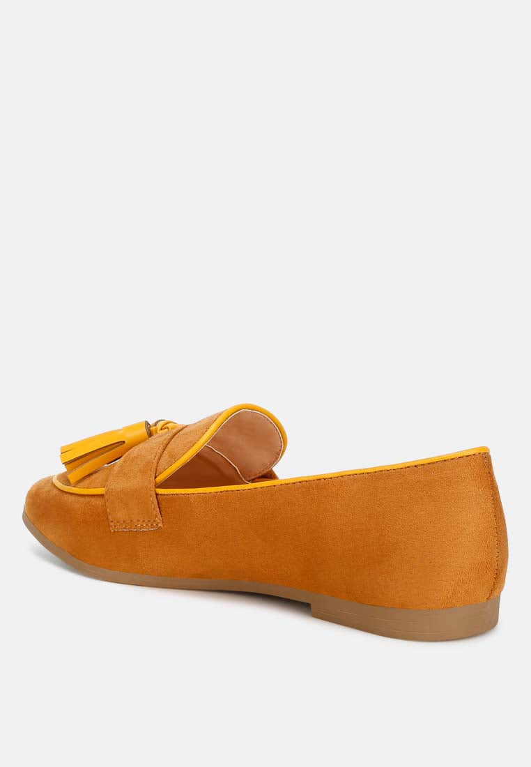 folklore micro suede tassel loafers#color_tan