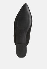 GEODE Pearl Embellished Slip On Mules#color_black