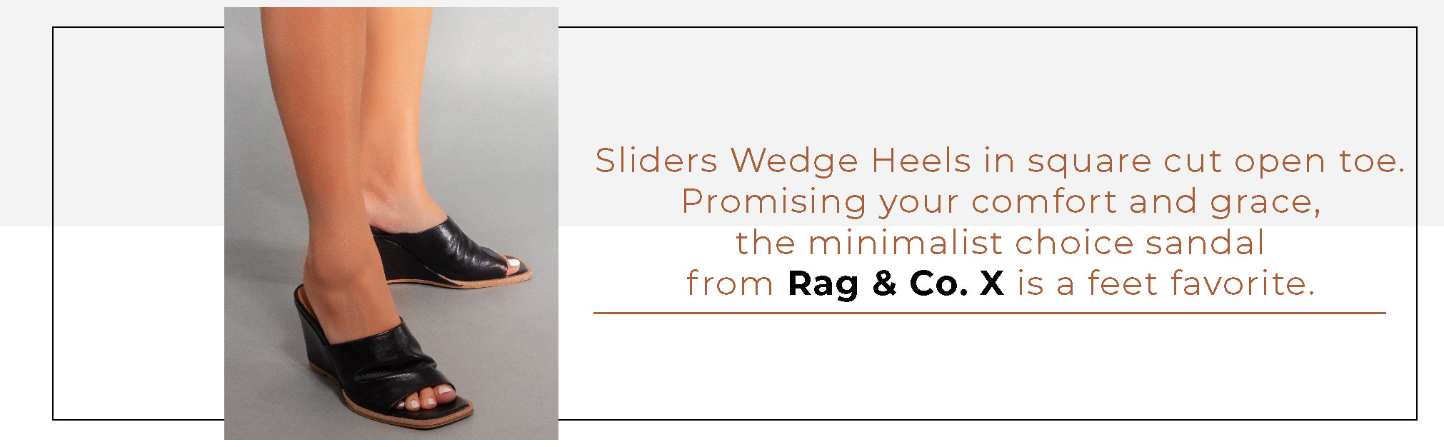 HEPBURN Black Sliders Wedge Sandals