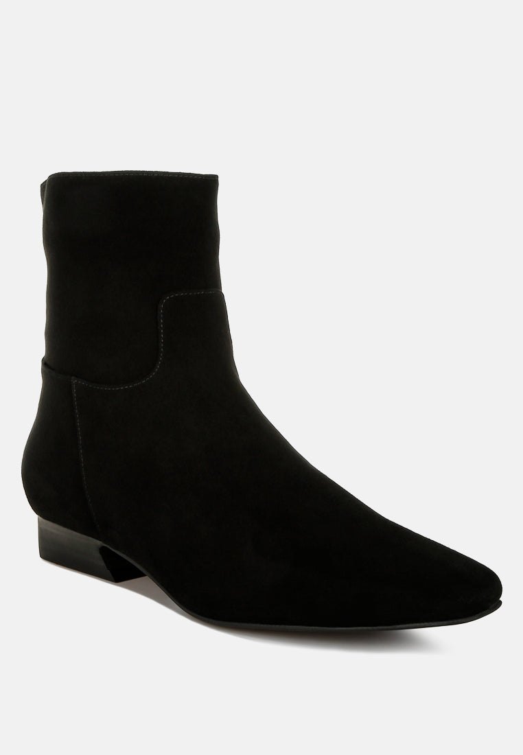 hakra flared heel suede boots#color_black
