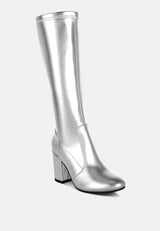 halara metallic pleather long boots#color_silver