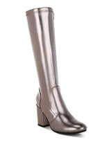 halara metallic pleather long boots#color_pewter