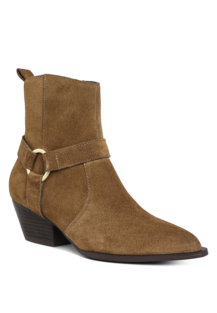 jockey harness detail ankle boots#color_taupe