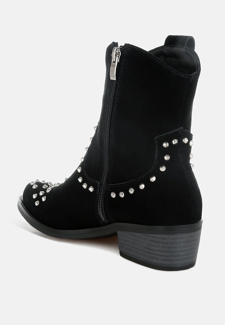 hira studs embellished cowboy boots#color_black