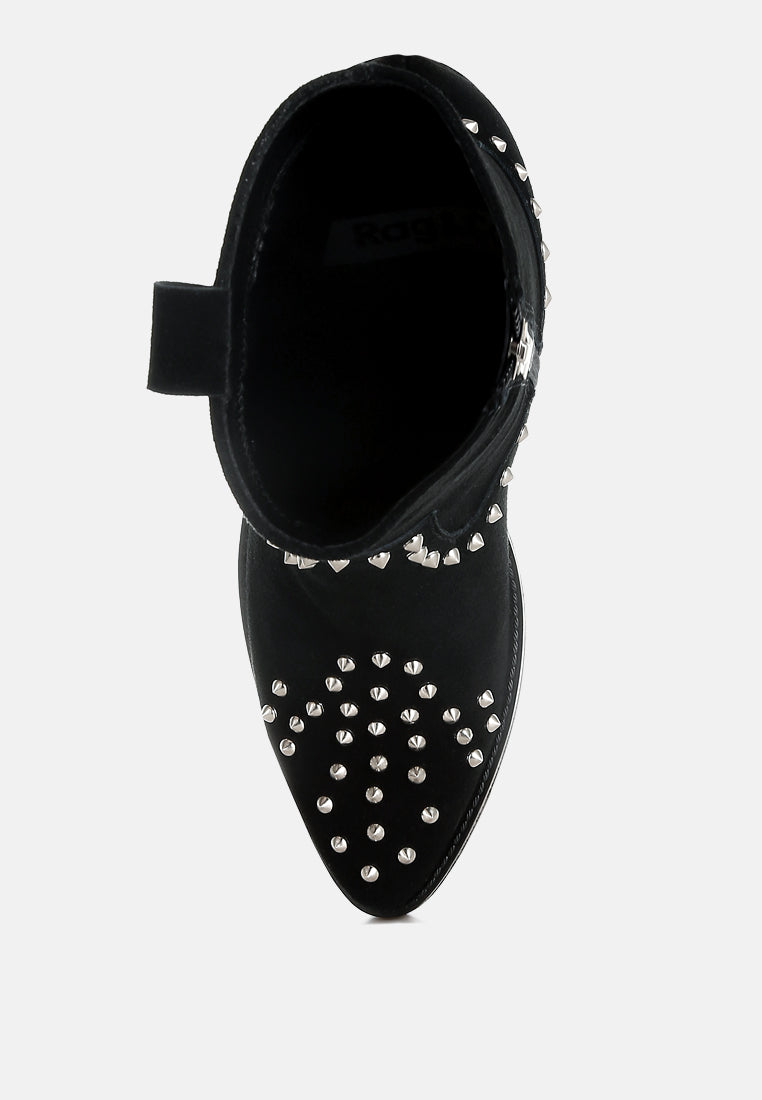 hira studs embellished cowboy boots#color_black