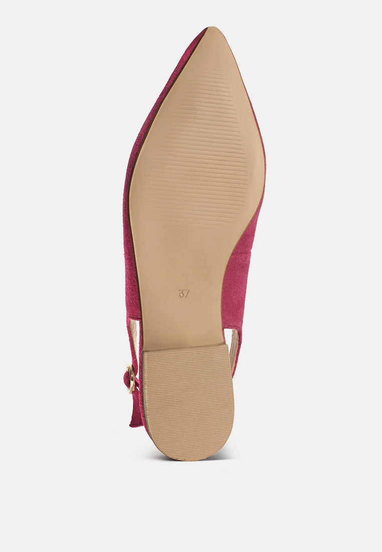hocane real suede leather slingback sandals#color_fuchsia