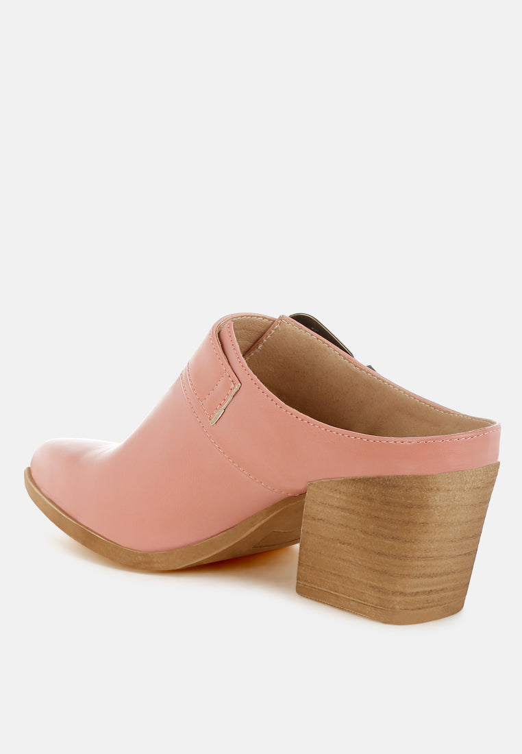 holler carved buckle statement mules#color_pink