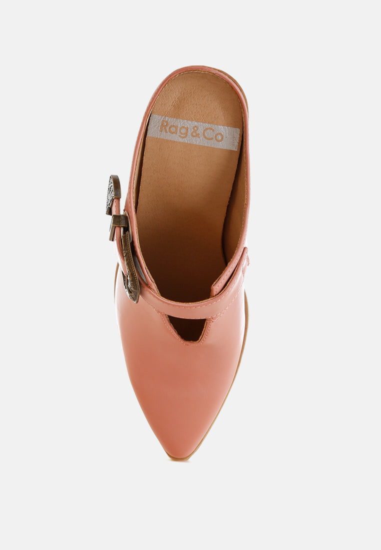 holler carved buckle statement mules#color_pink