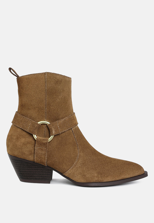 jockey harness detail ankle boots#color_taupe