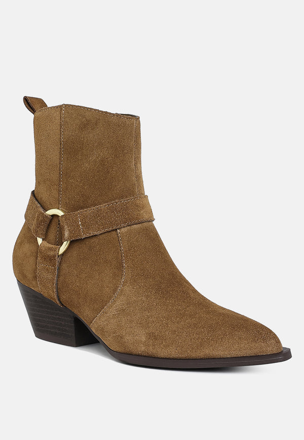 jockey harness detail ankle boots#color_taupe